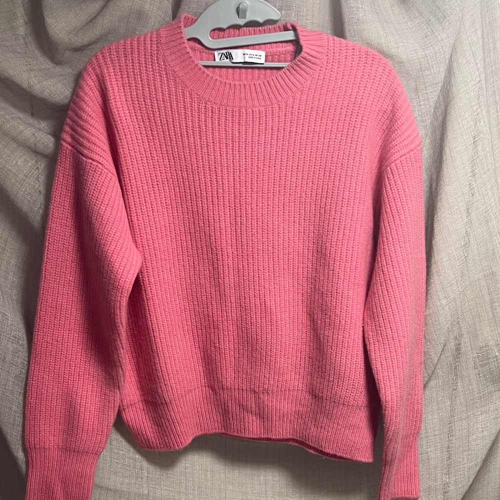 Zara - Soft Chunky Cropped Sweater - Pink